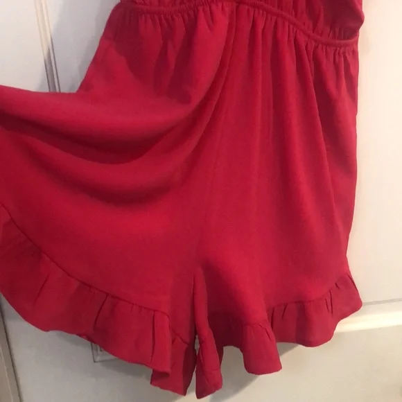 Pink Ruffle Romper,sz L - Picture 3 of 4